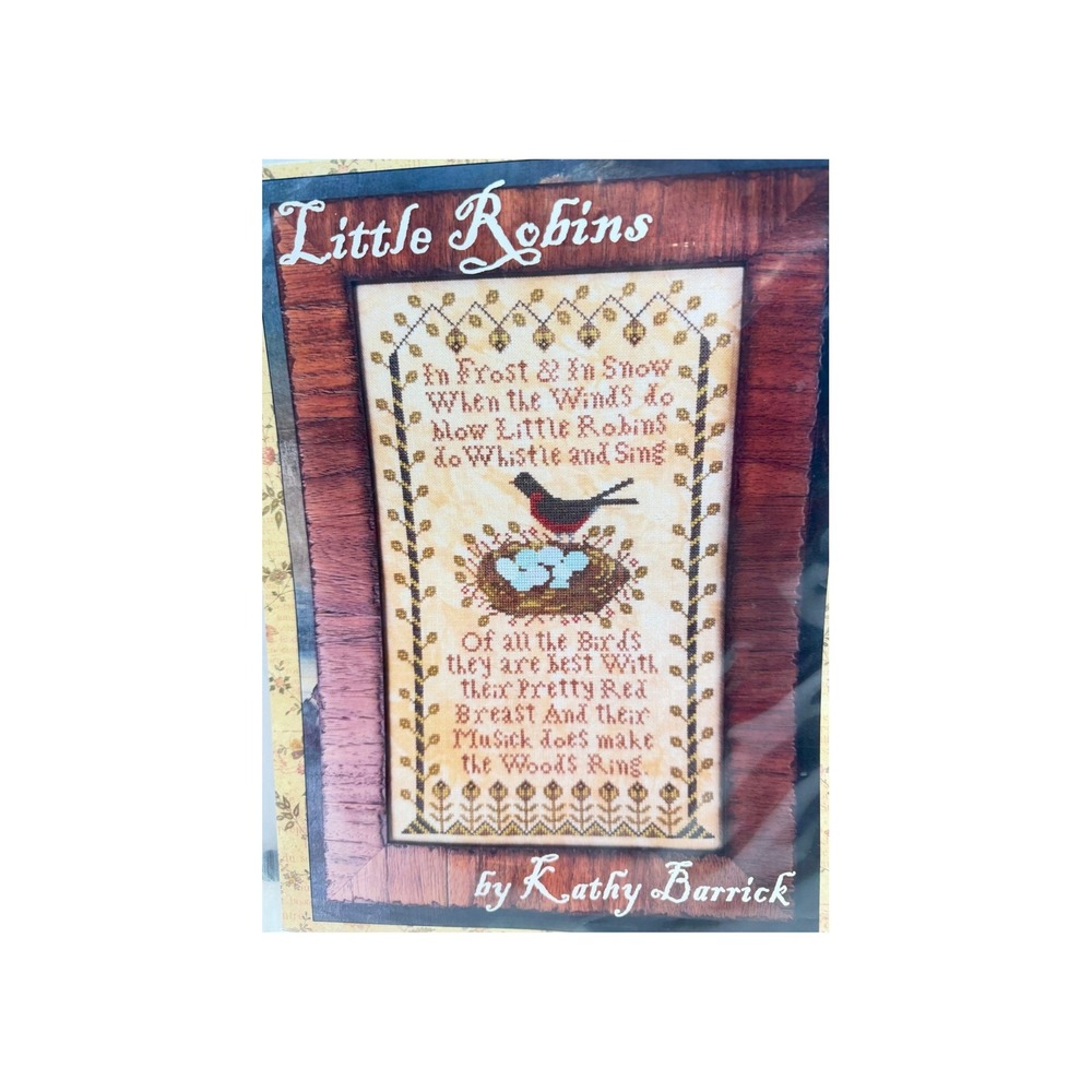 Kathy Barrick Little Robins Cross Stitch Pattern Bird Nest Sampler 2018